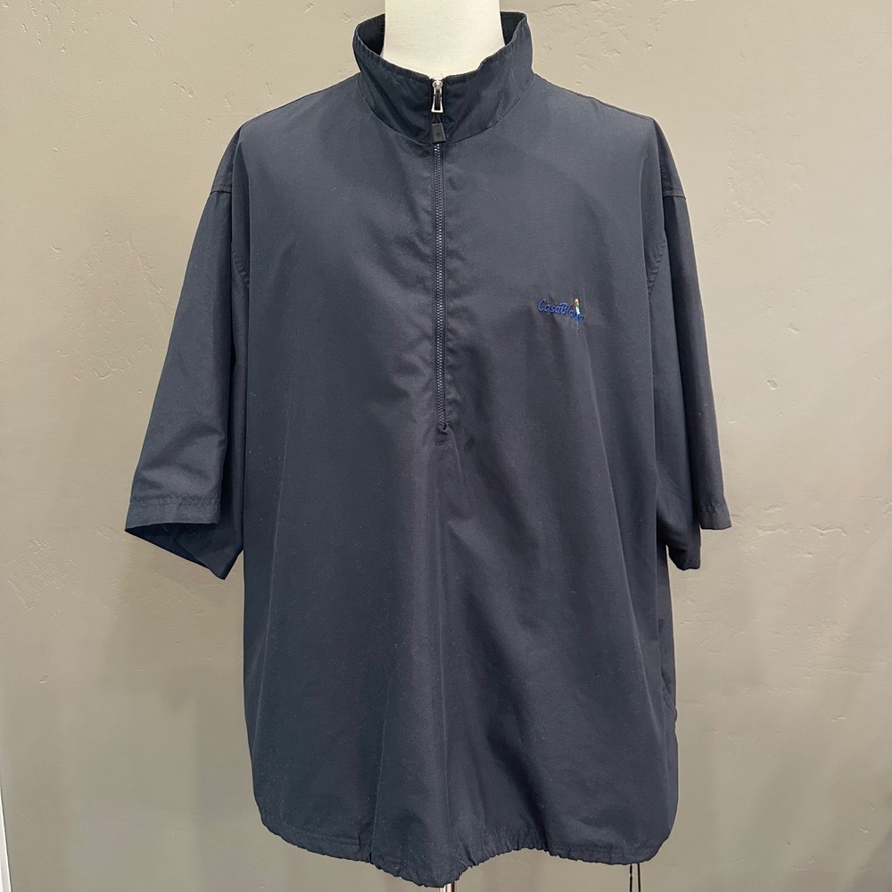 Vtg North End Micro Plus Wind Shirt 3XL Navy Blue Jacket 1/4 Zip CasaBlanca Golf